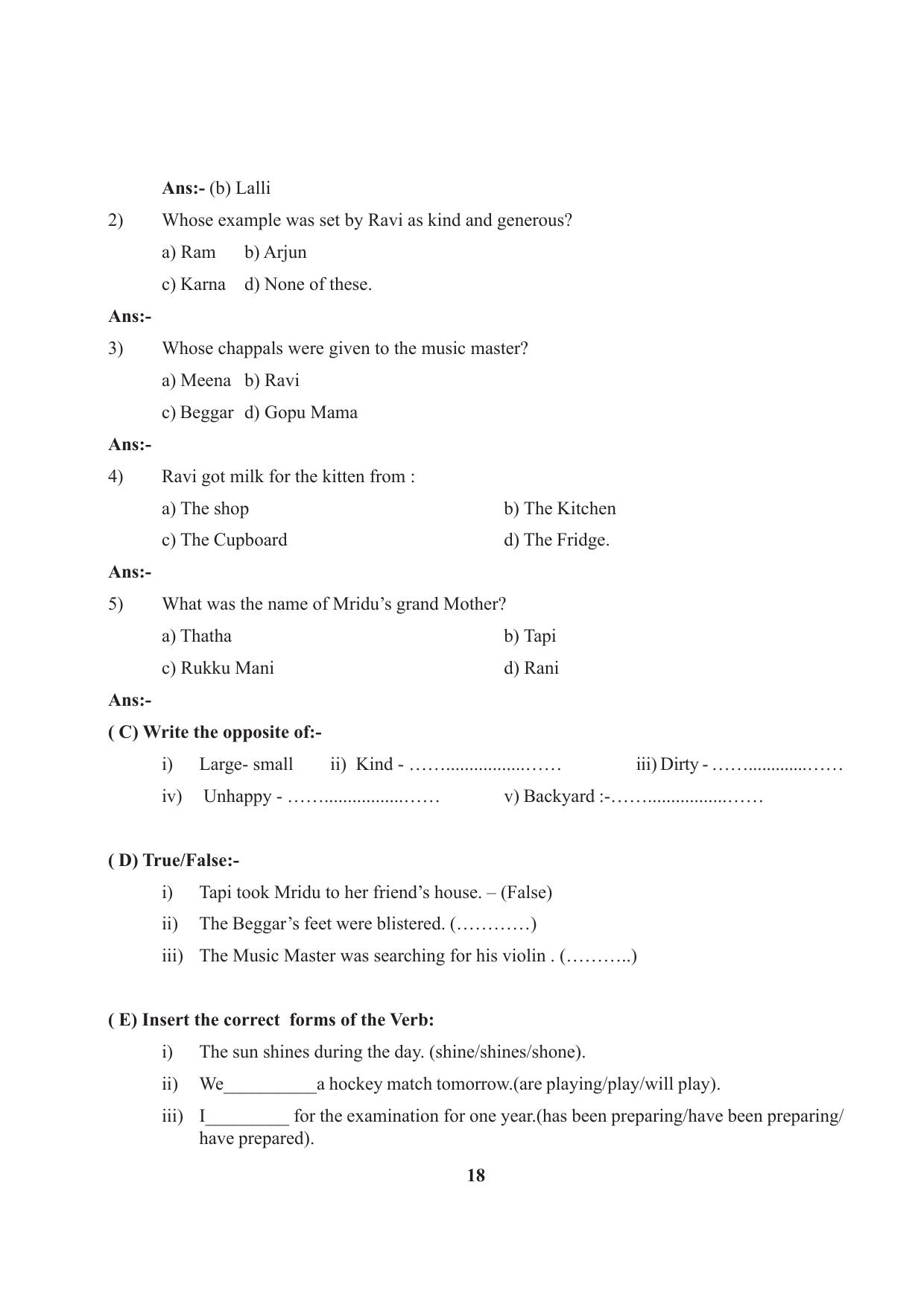 Tripura Board Class 7 English Workbooks - Page 18