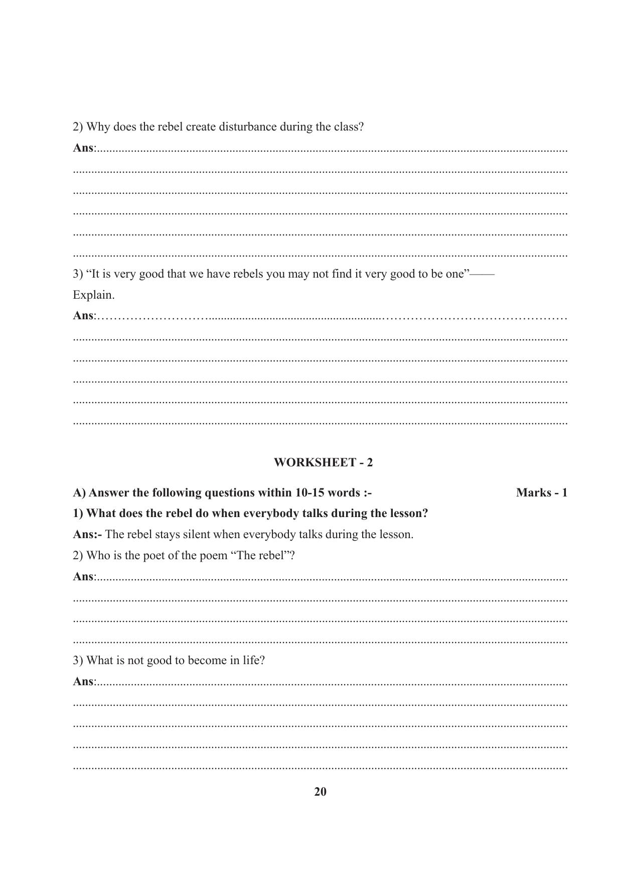 Tripura Board Class 7 English Workbooks - Page 20