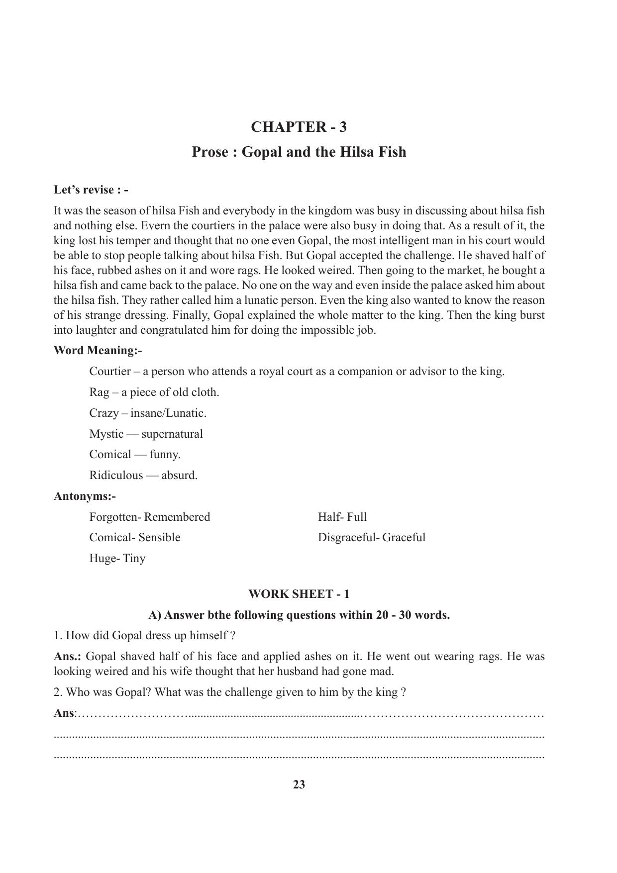 Tripura Board Class 7 English Workbooks - Page 23