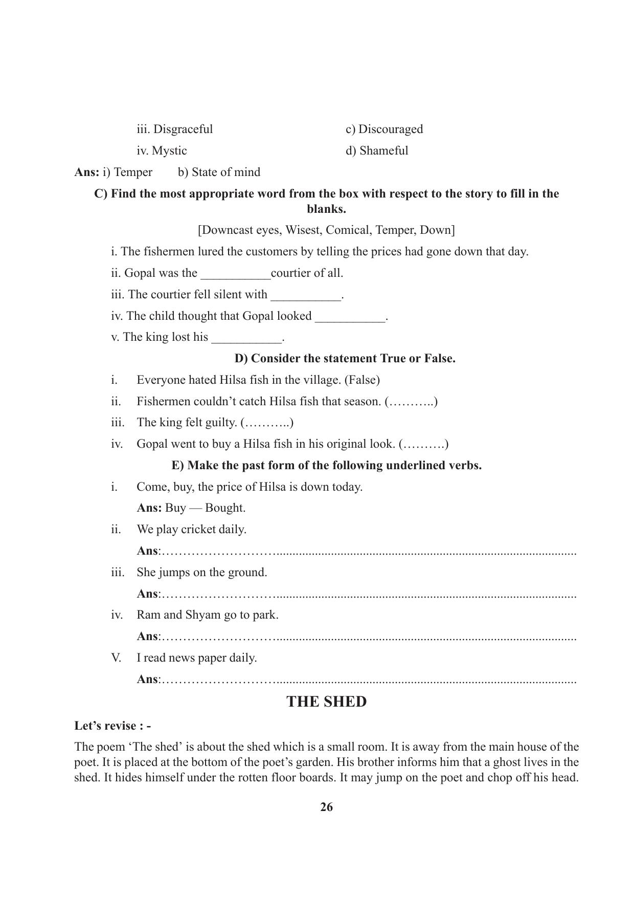 Tripura Board Class 7 English Workbooks - Page 26