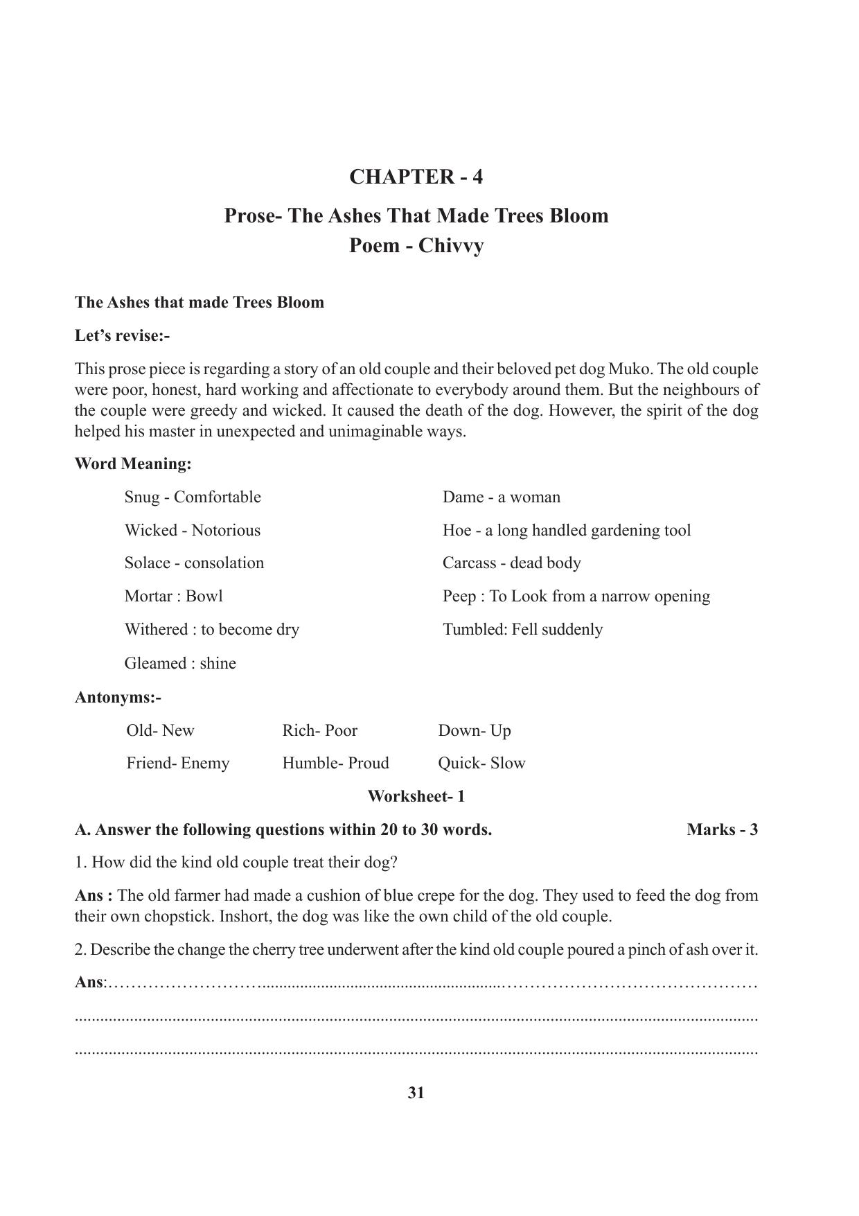 Tripura Board Class 7 English Workbooks - Page 31