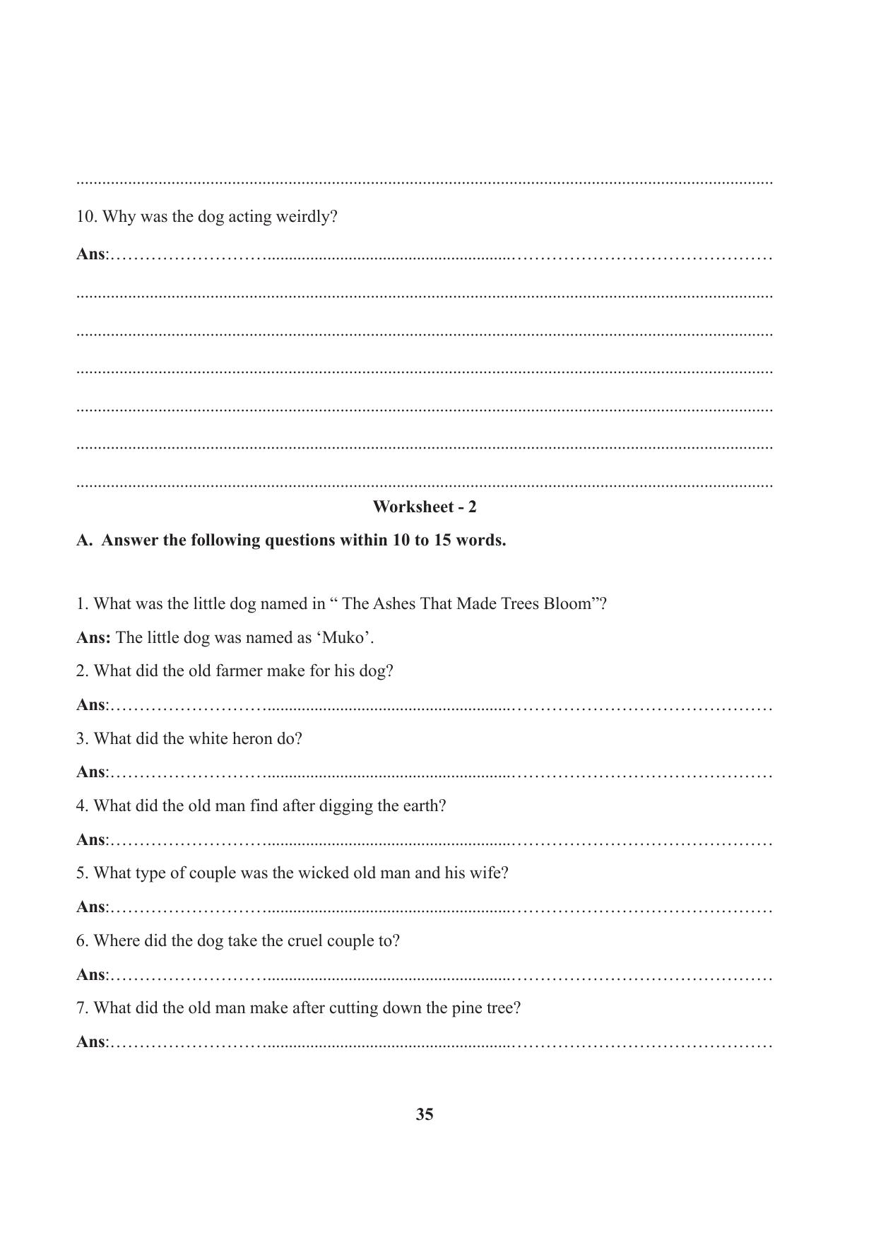 Tripura Board Class 7 English Workbooks - Page 35