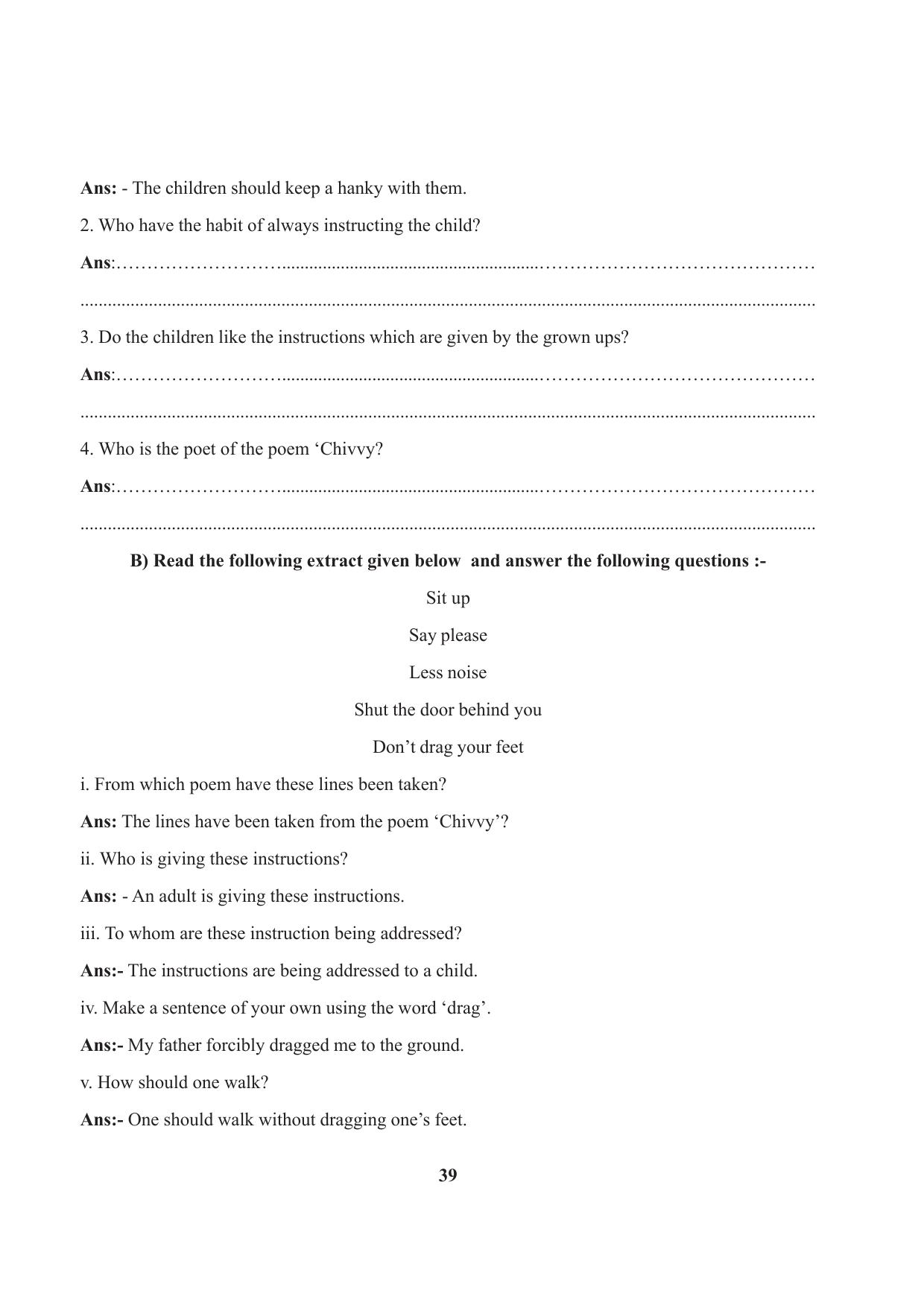 Tripura Board Class 7 English Workbooks - Page 39