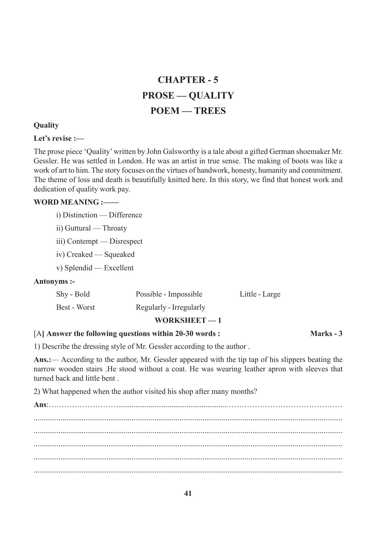 Tripura Board Class 7 English Workbooks - Page 41