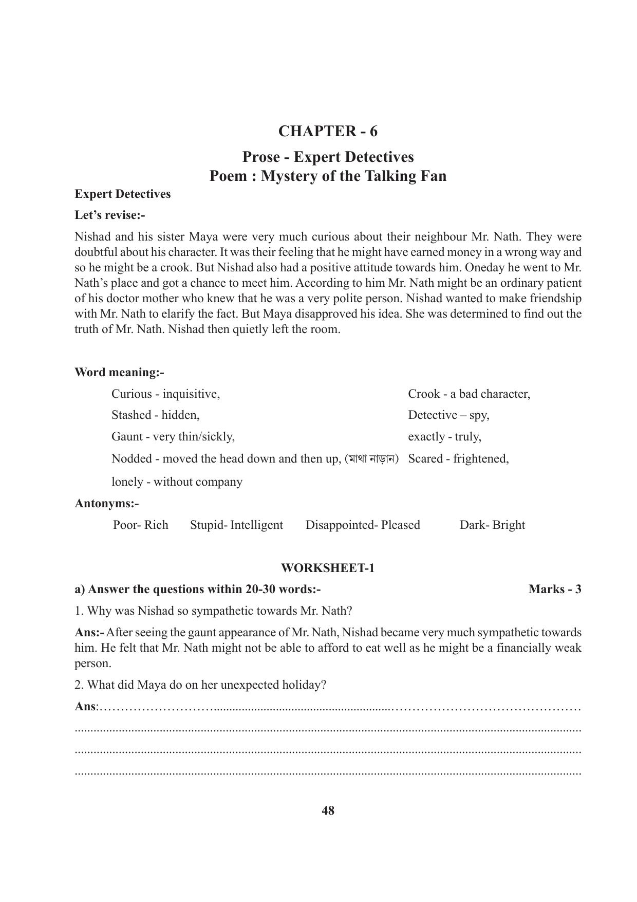 Tripura Board Class 7 English Workbooks - Page 48