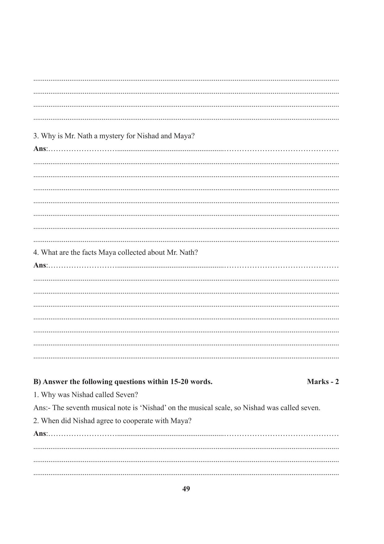 Tripura Board Class 7 English Workbooks - Page 49