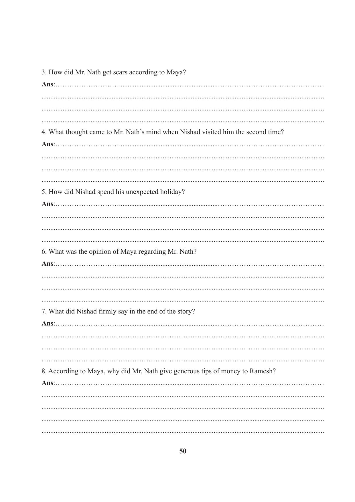 Tripura Board Class 7 English Workbooks - Page 50