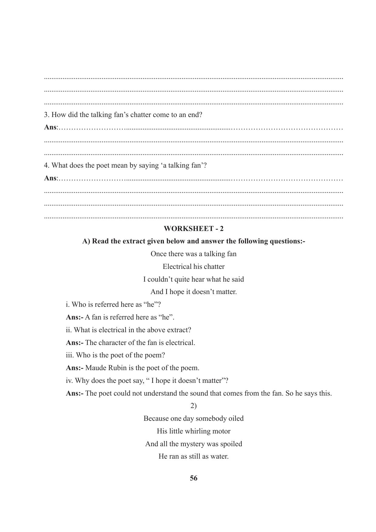 Tripura Board Class 7 English Workbooks - Page 56