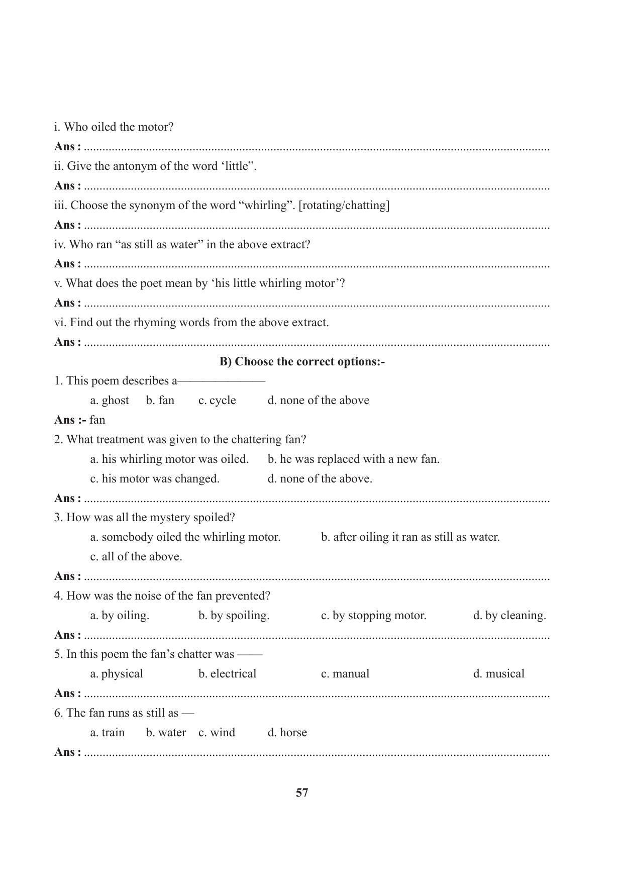 Tripura Board Class 7 English Workbooks - Page 57