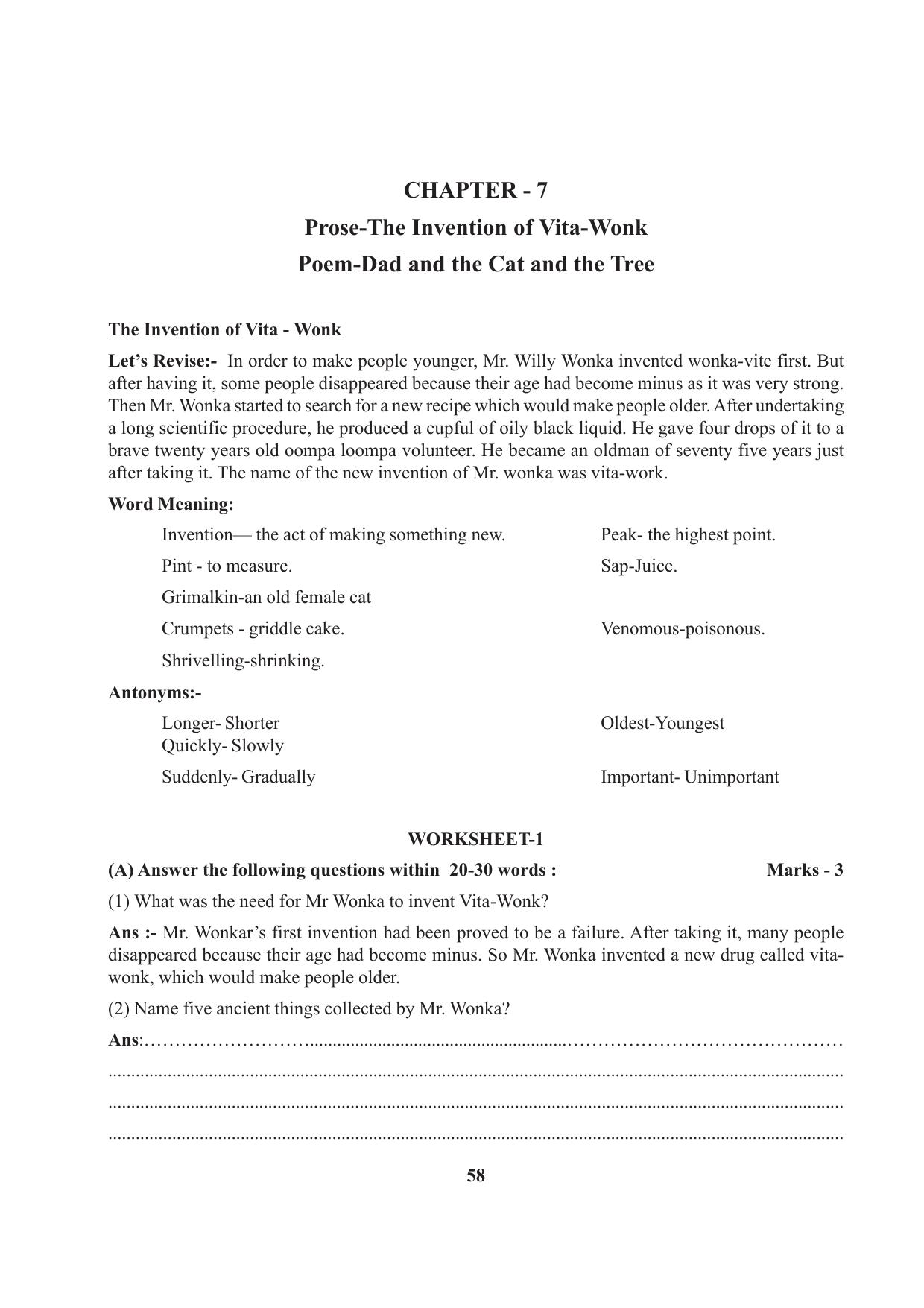 Tripura Board Class 7 English Workbooks - Page 58