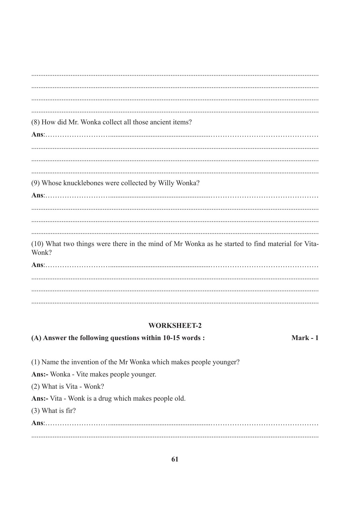 Tripura Board Class 7 English Workbooks - Page 61