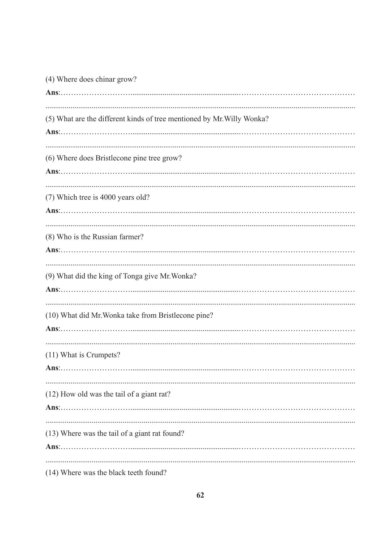 Tripura Board Class 7 English Workbooks - Page 62
