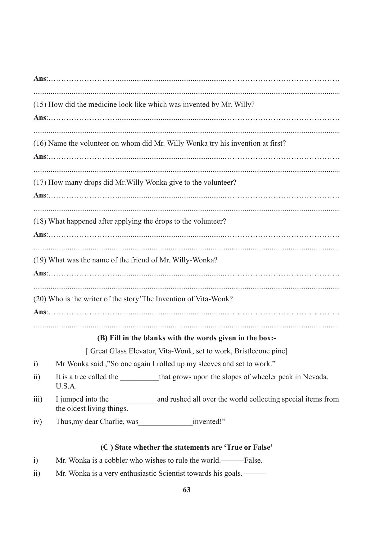 Tripura Board Class 7 English Workbooks - Page 63