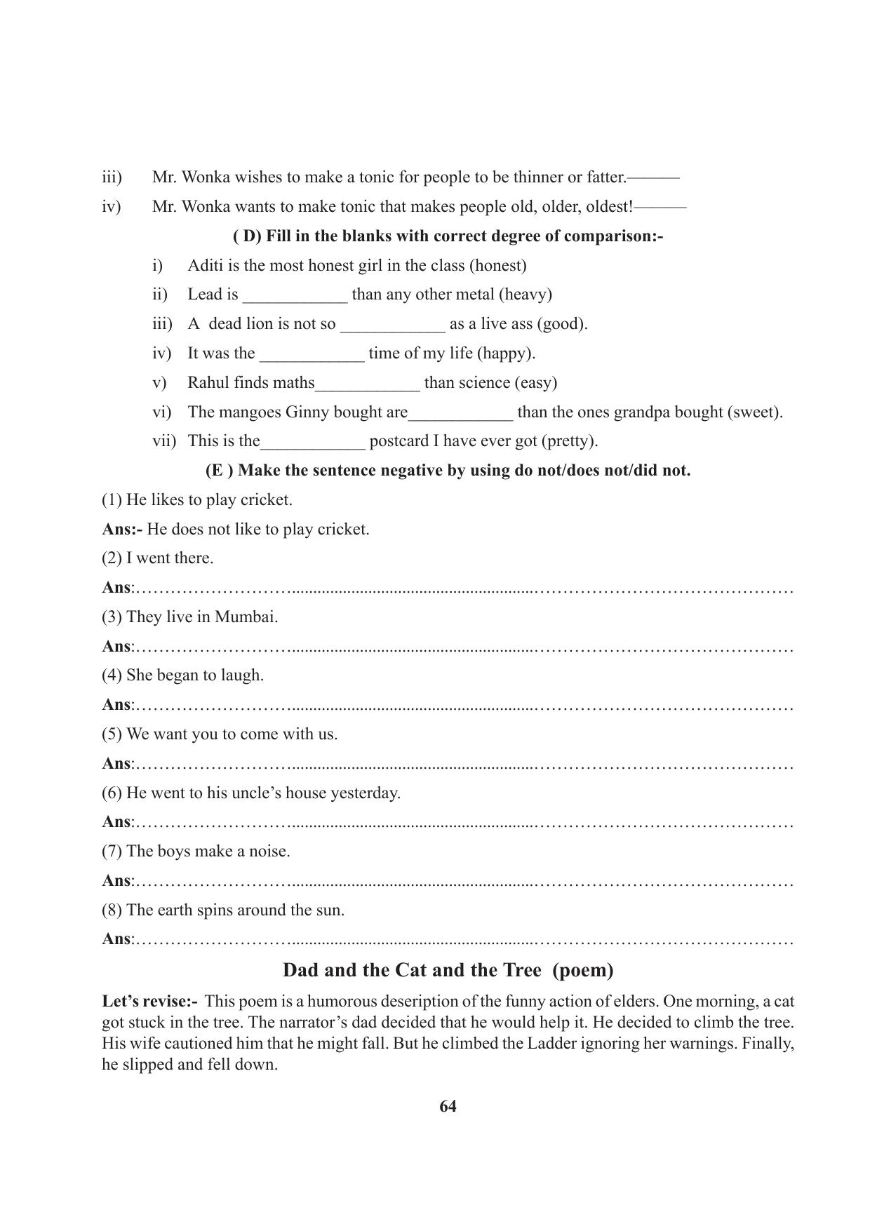 Tripura Board Class 7 English Workbooks - Page 64