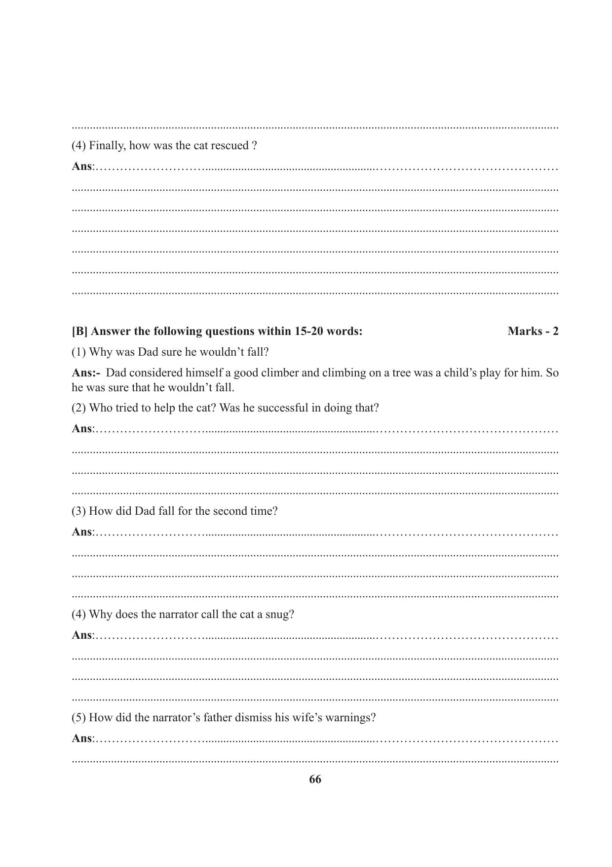 Tripura Board Class 7 English Workbooks - Page 66