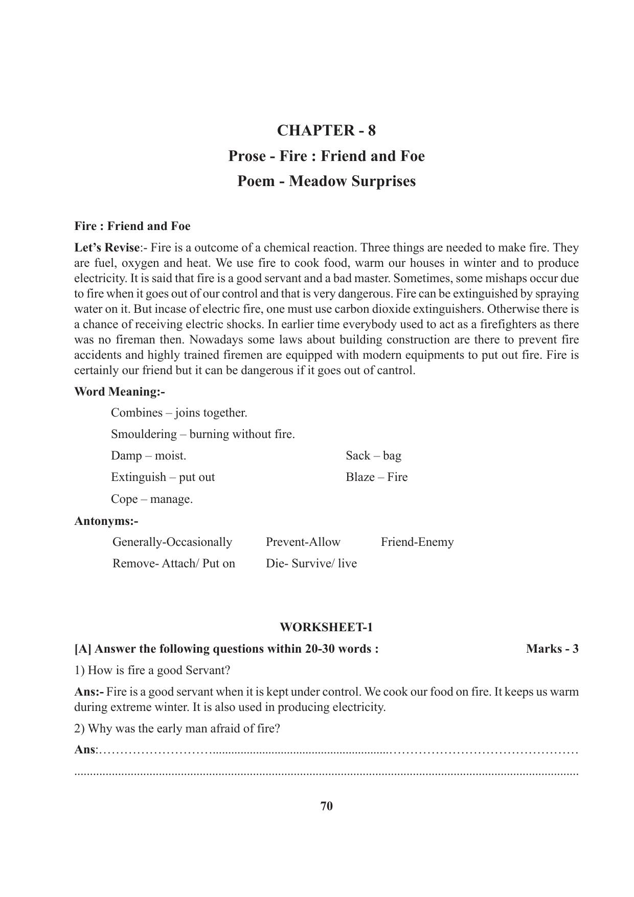 Tripura Board Class 7 English Workbooks - Page 70