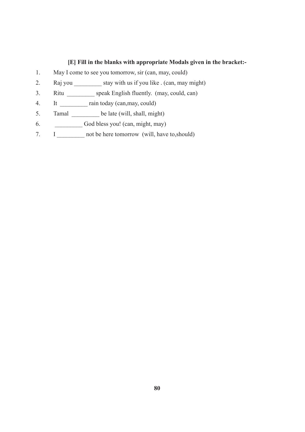 Tripura Board Class 7 English Workbooks - Page 80