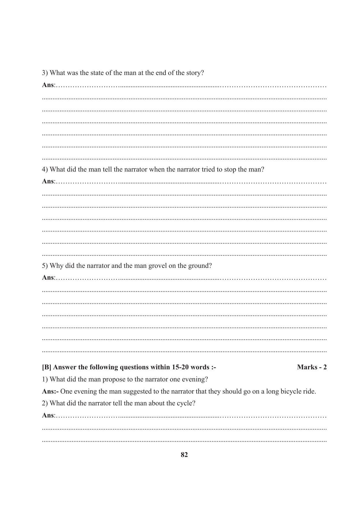 Tripura Board Class 7 English Workbooks - Page 82