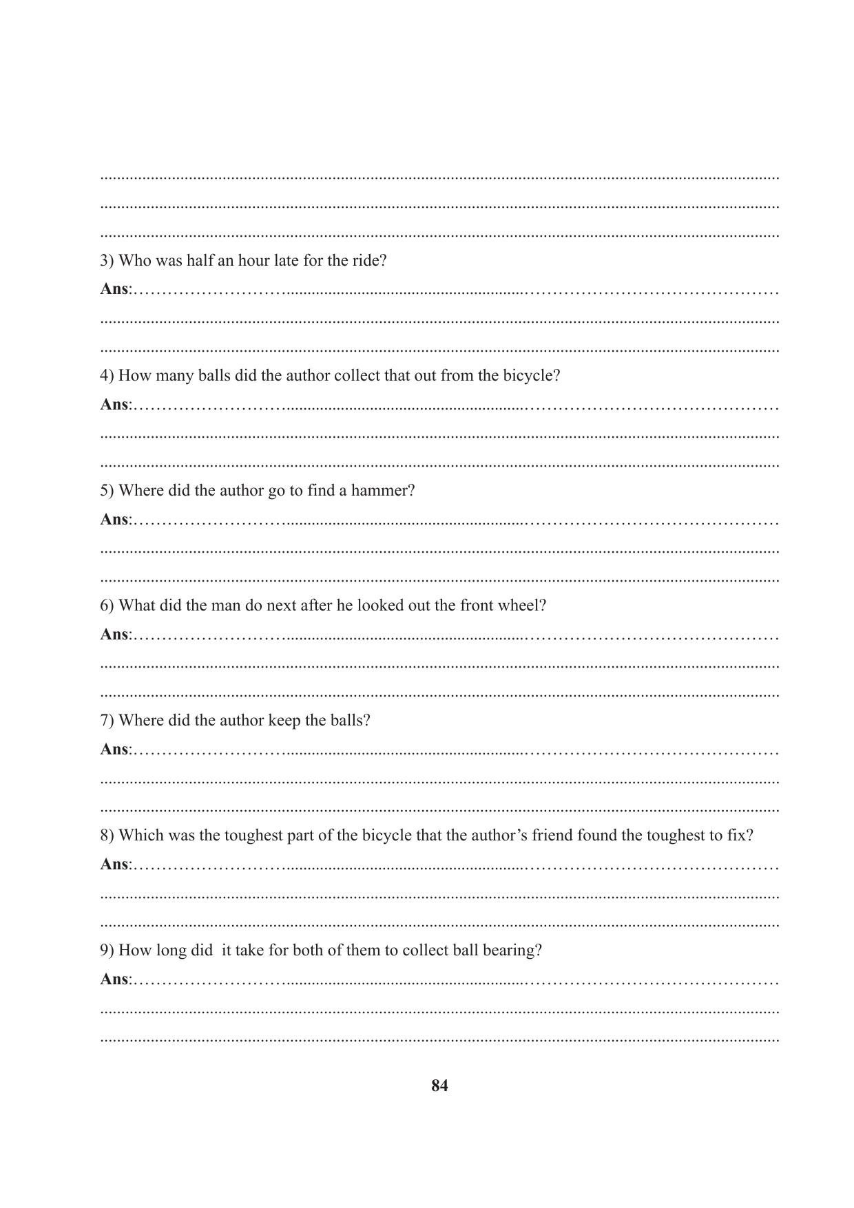 Tripura Board Class 7 English Workbooks - Page 84