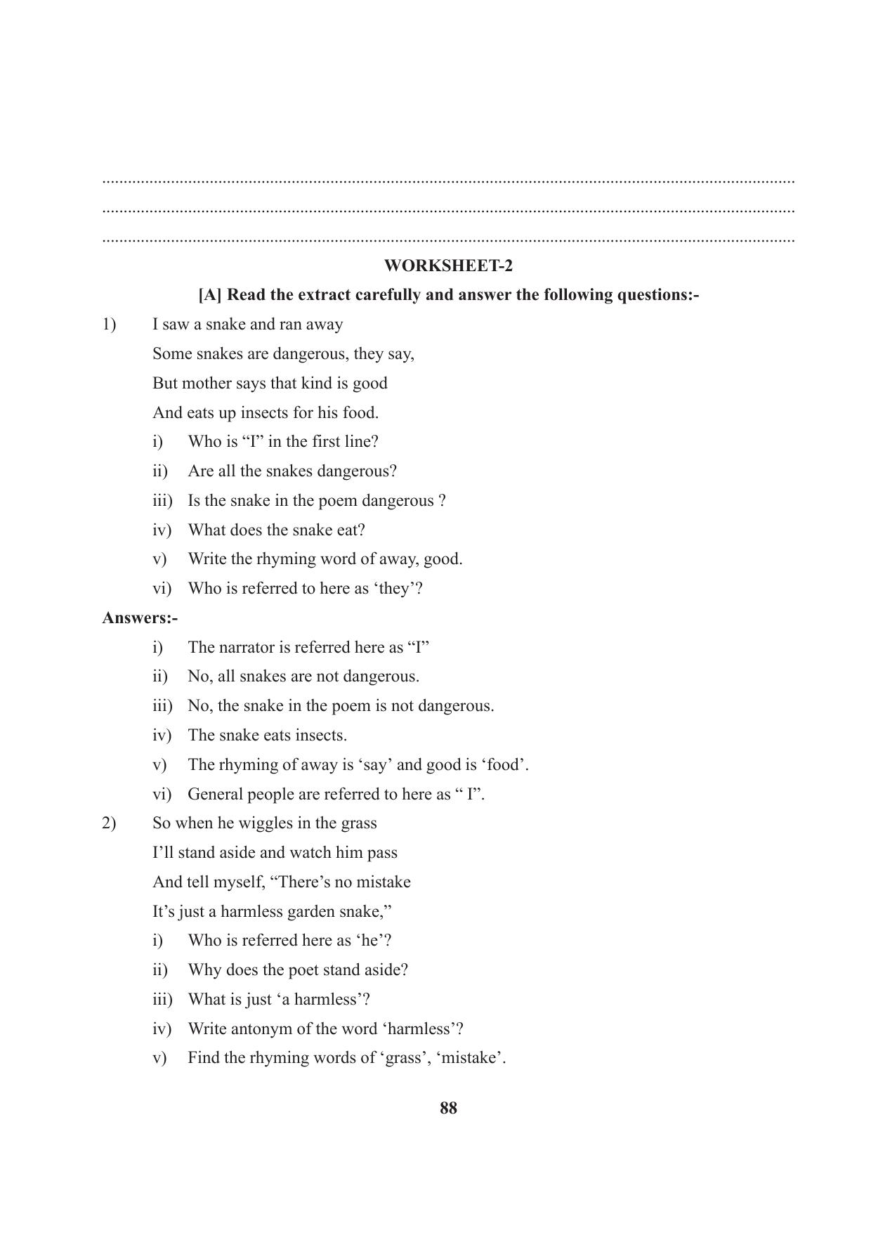 Tripura Board Class 7 English Workbooks - Page 88