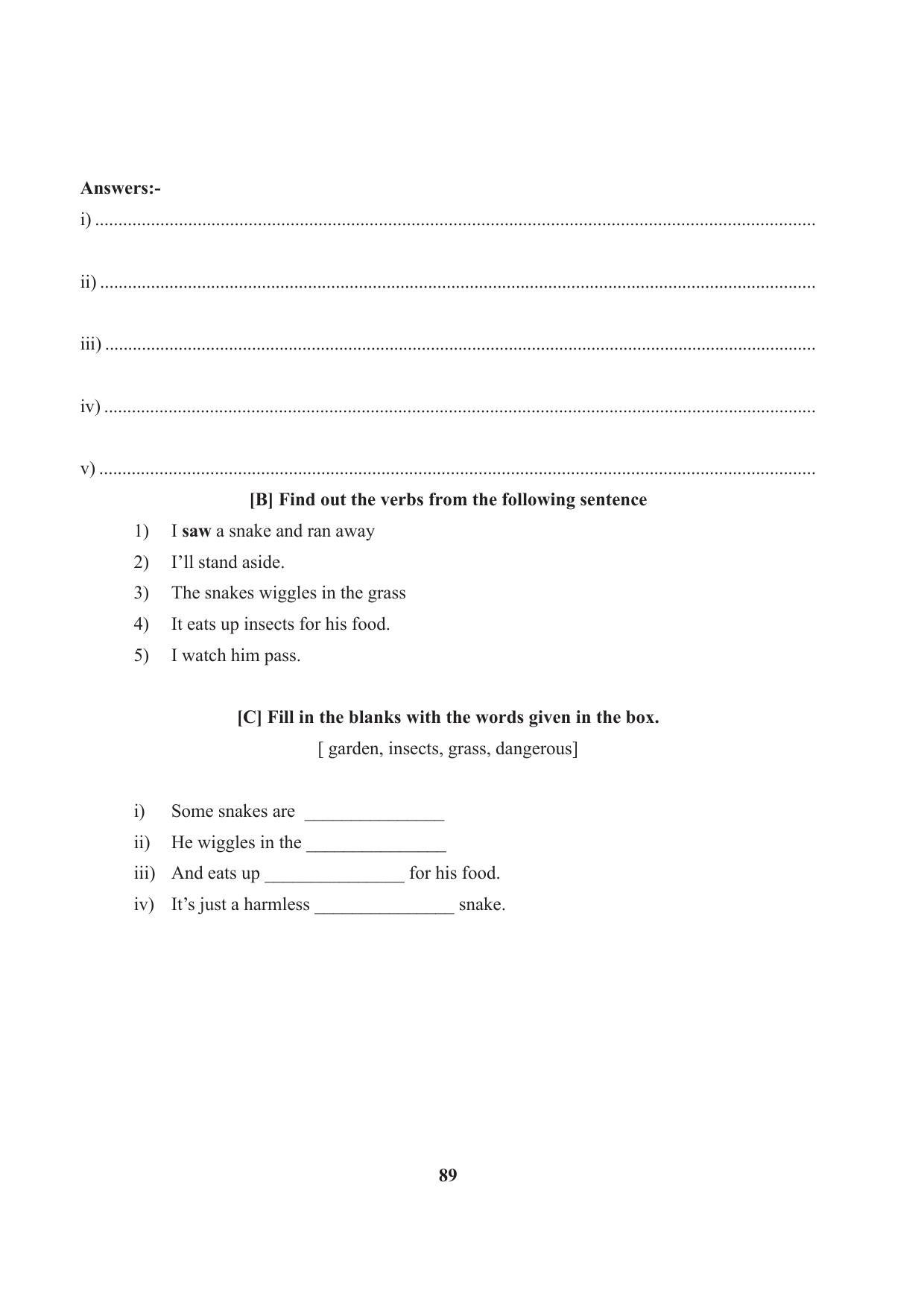 Tripura Board Class 7 English Workbooks - Page 89