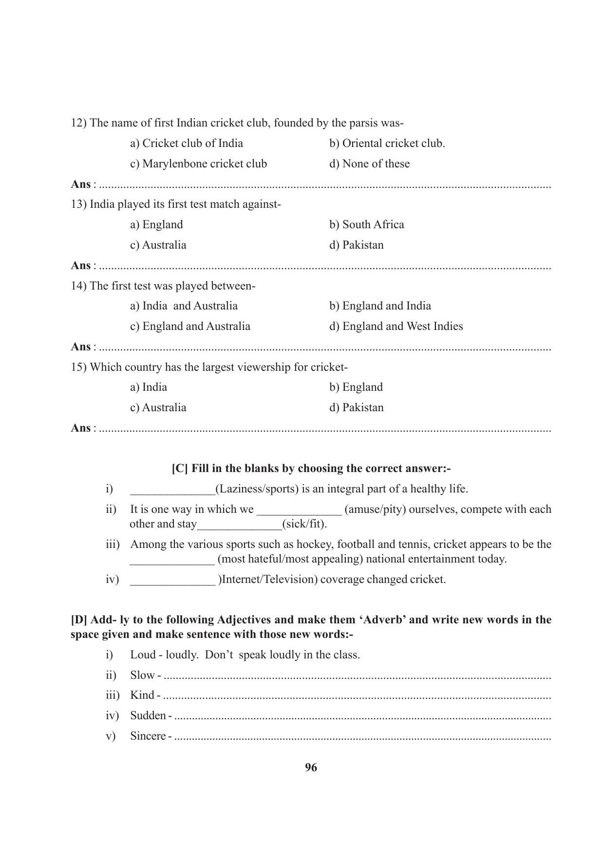 Tripura Board Class 7 English Workbooks - Page 96