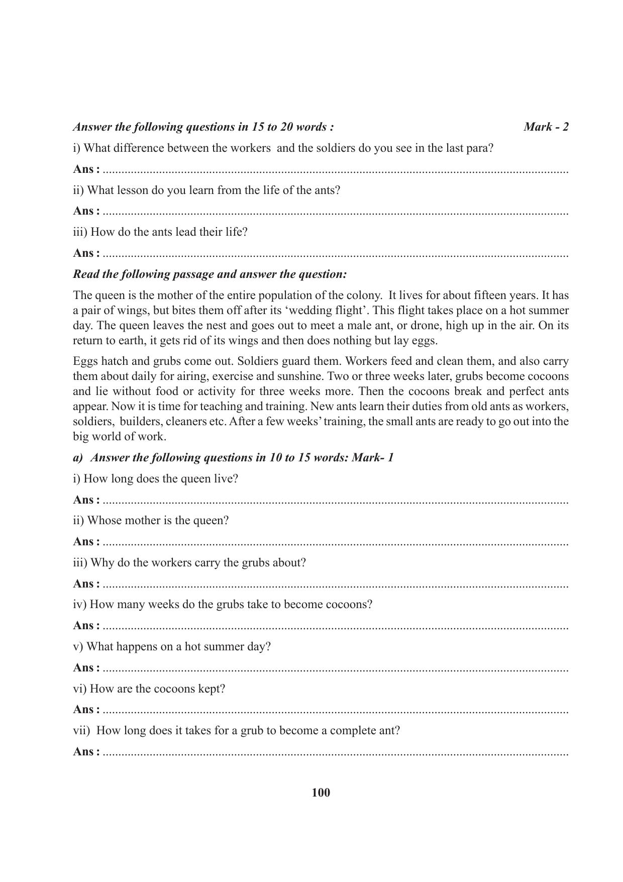 Tripura Board Class 7 English Workbooks - Page 100
