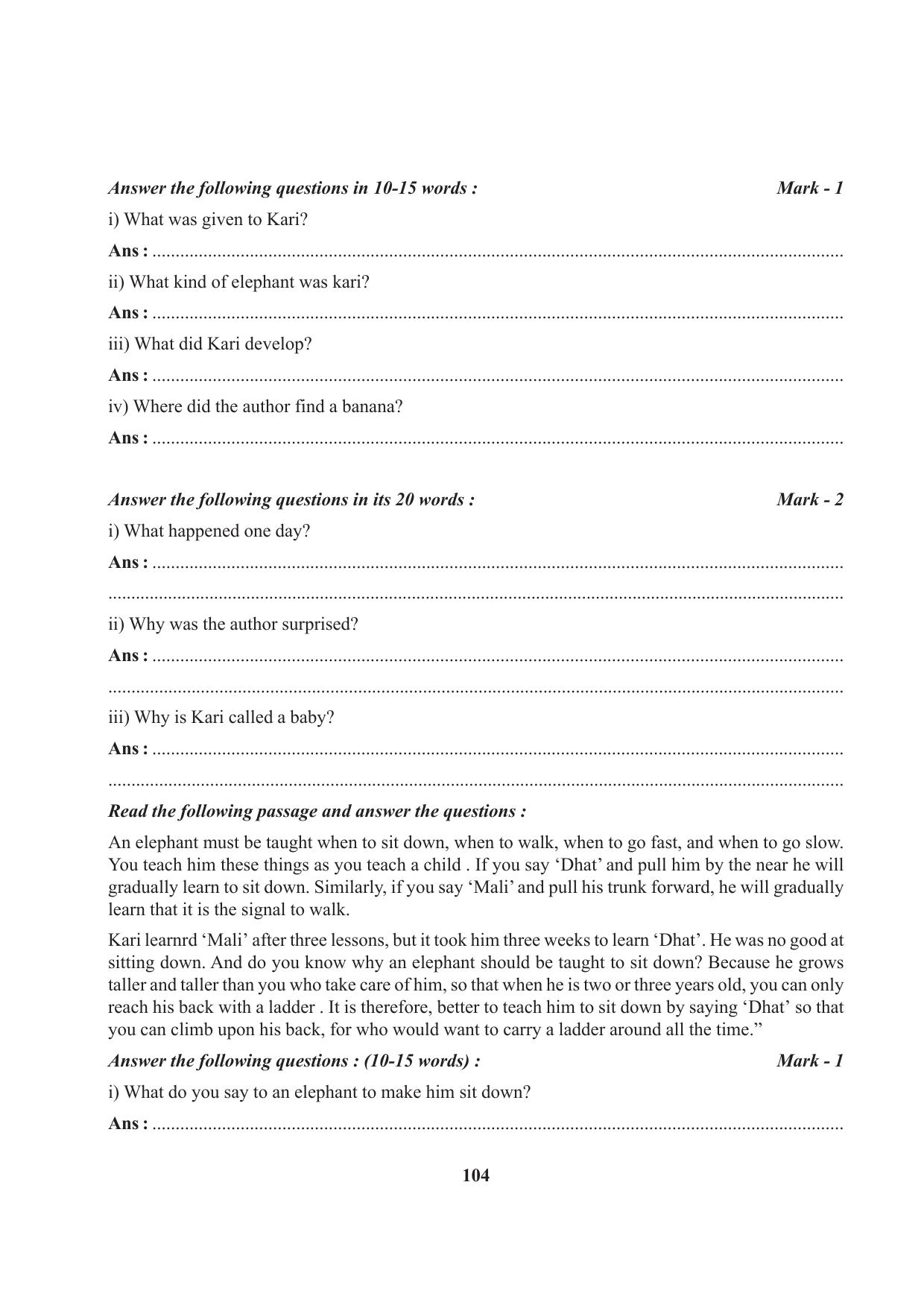Tripura Board Class 7 English Workbooks - Page 104