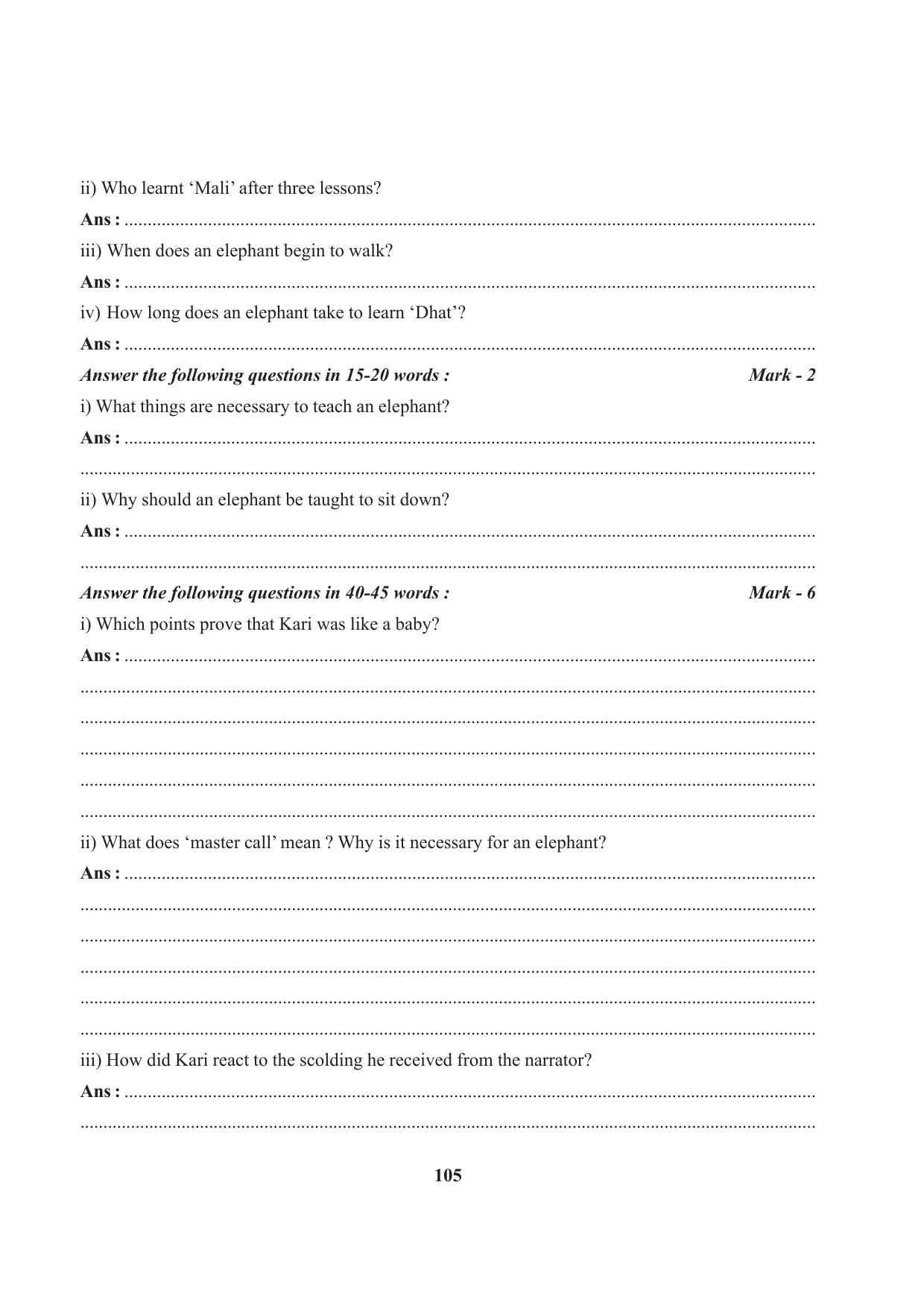 Tripura Board Class 7 English Workbooks - Page 105