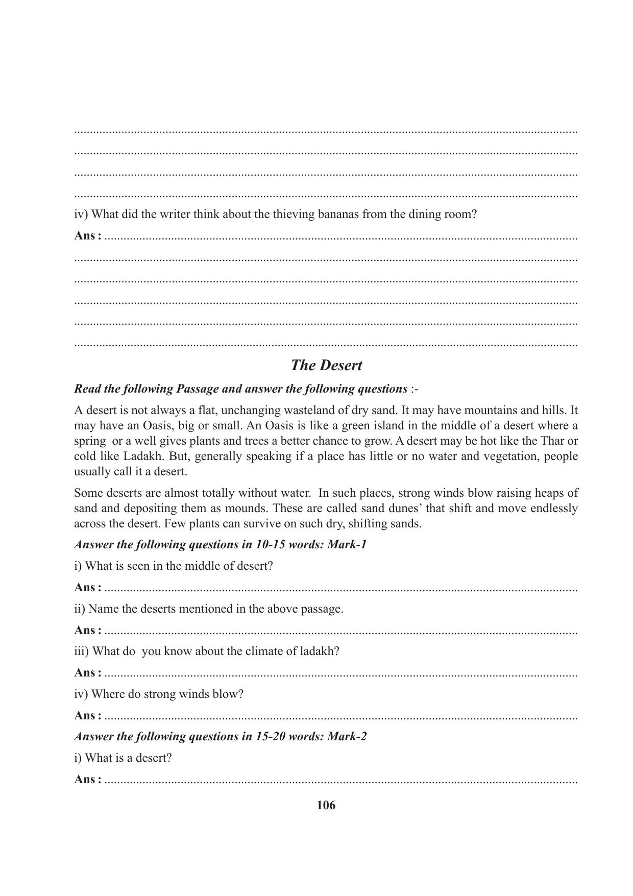 Tripura Board Class 7 English Workbooks - Page 106