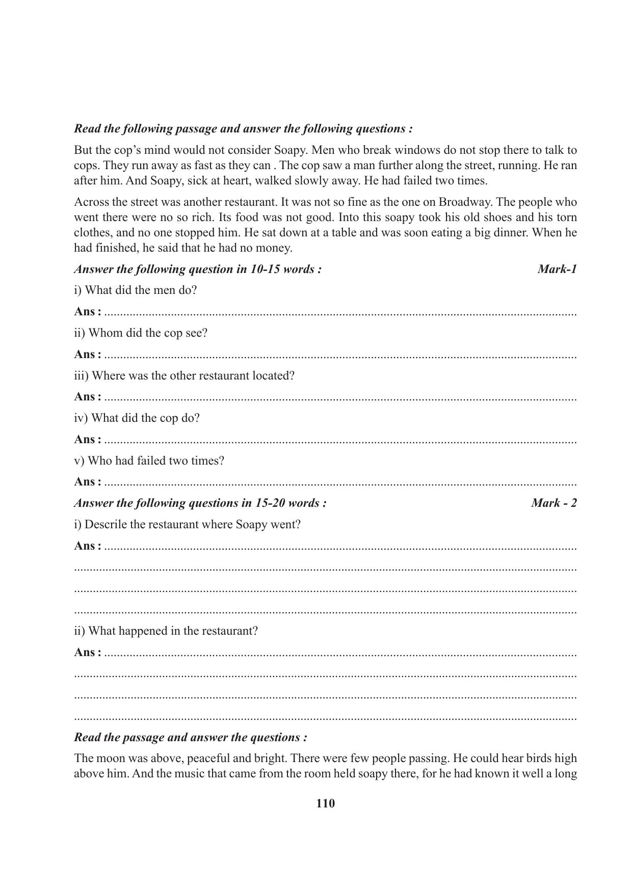 Tripura Board Class 7 English Workbooks - Page 110