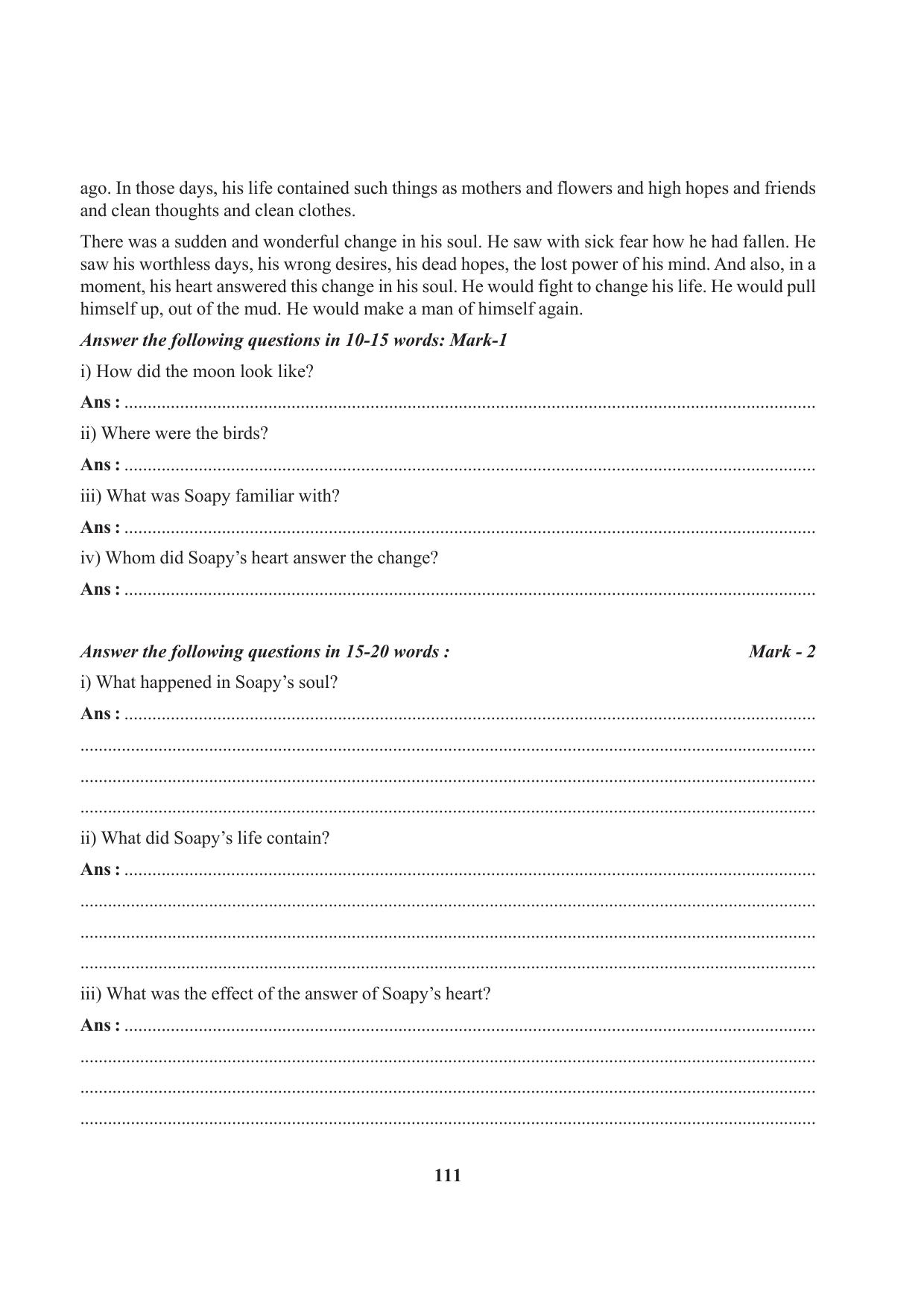 Tripura Board Class 7 English Workbooks - Page 111