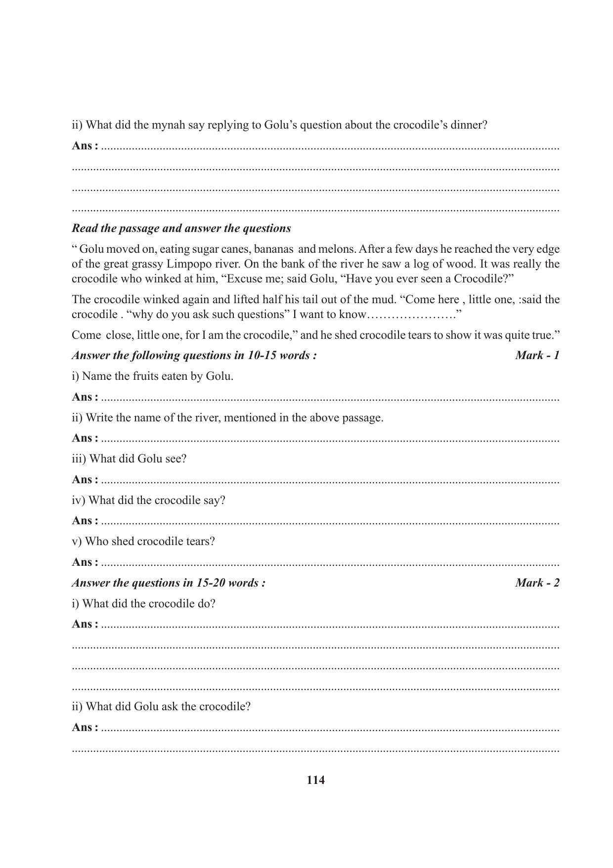 Tripura Board Class 7 English Workbooks - Page 114