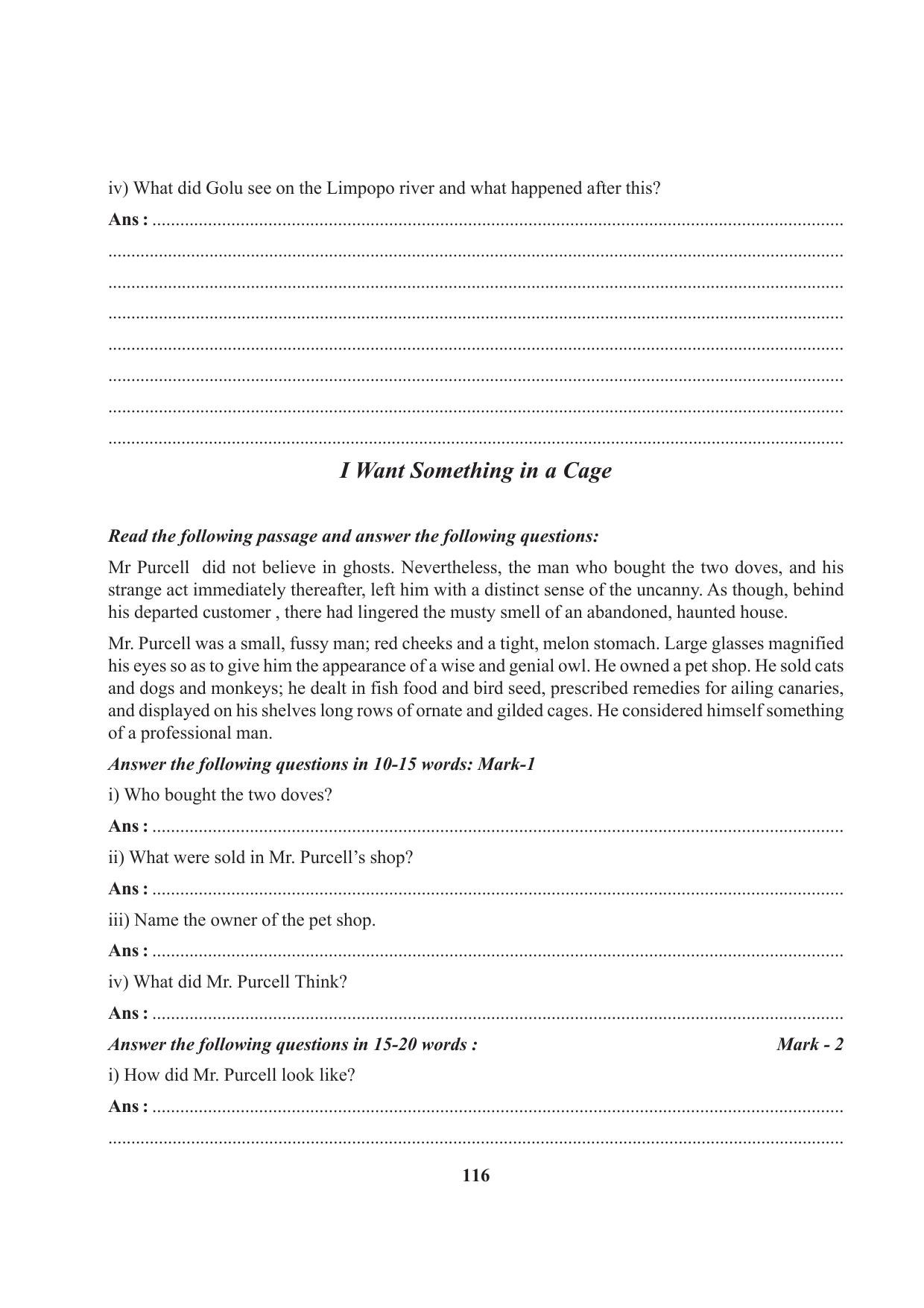 Tripura Board Class 7 English Workbooks - Page 116