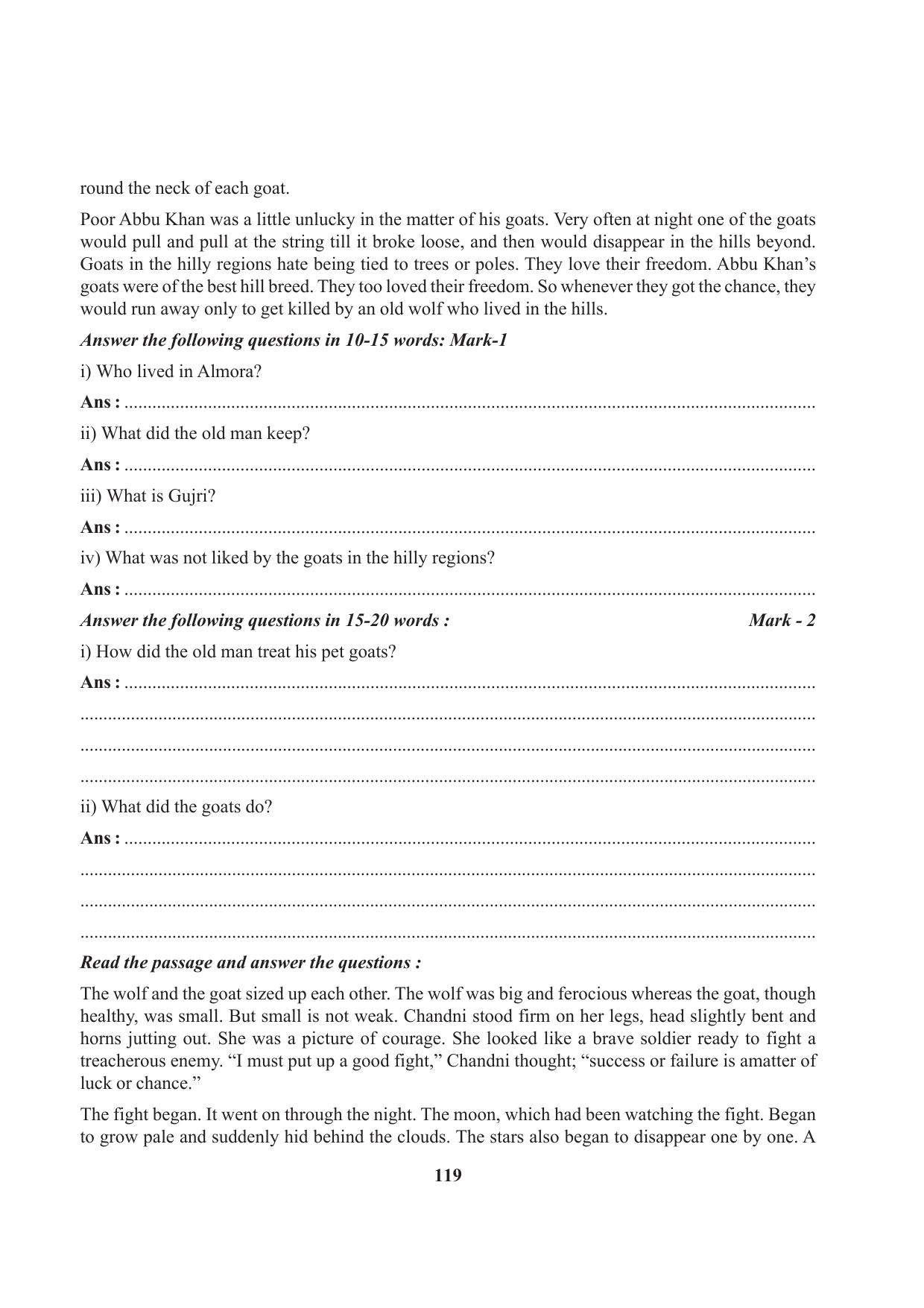 Tripura Board Class 7 English Workbooks - Page 119