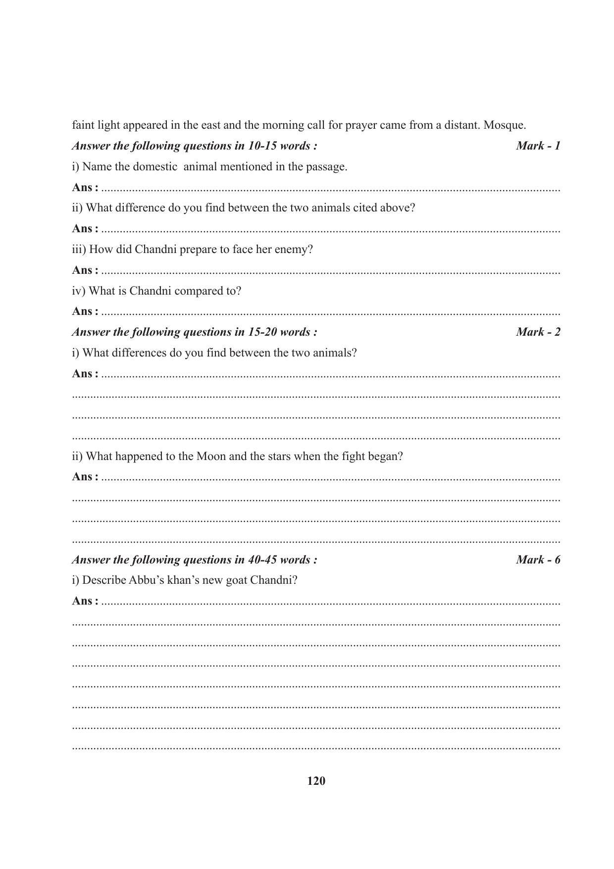 Tripura Board Class 7 English Workbooks - Page 120