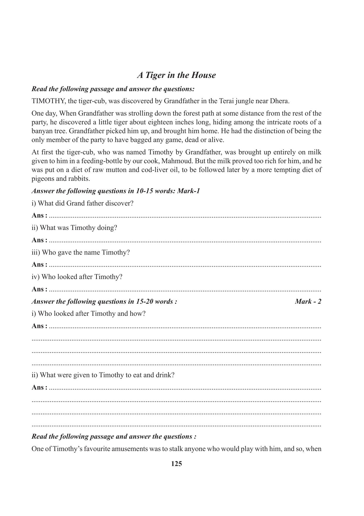 Tripura Board Class 7 English Workbooks - Page 125