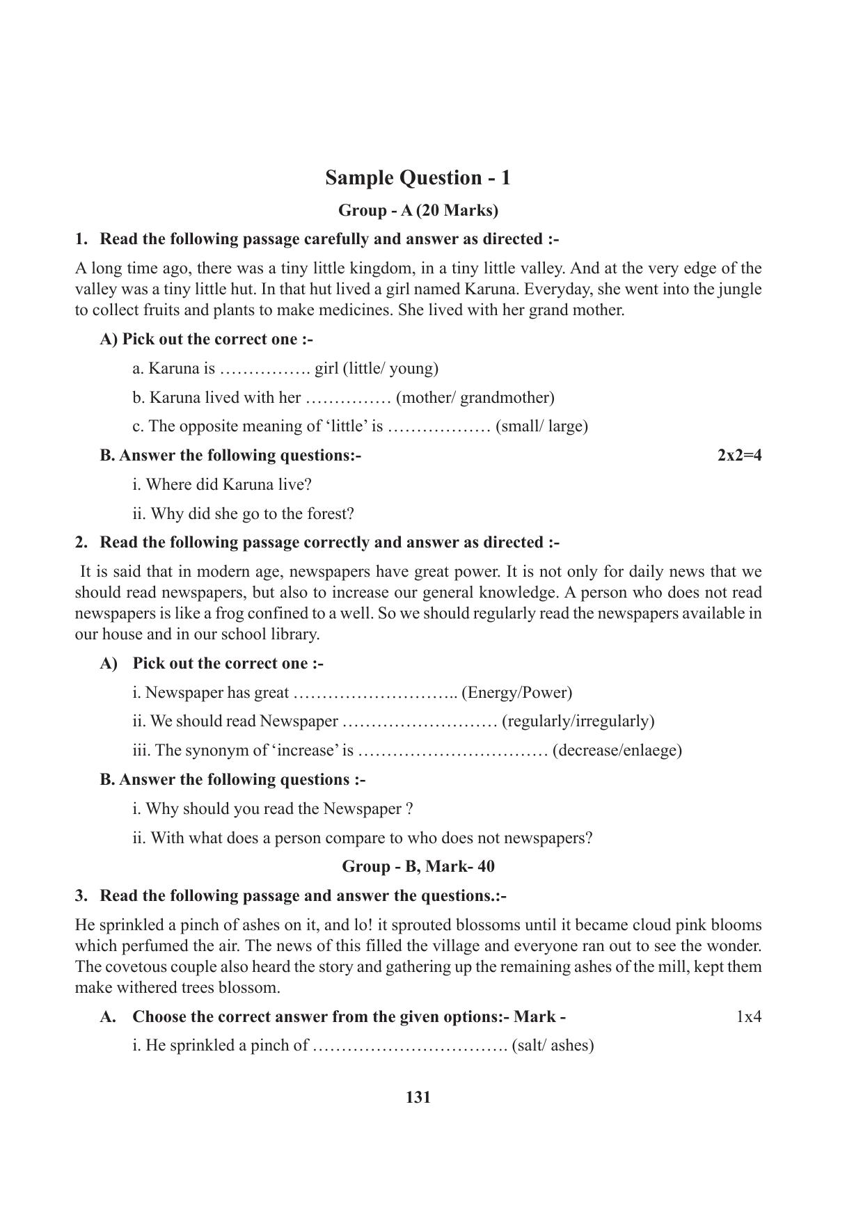 Tripura Board Class 7 English Workbooks - Page 131