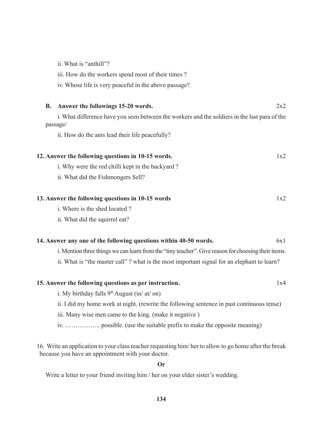 Tripura Board Class 7 English Workbooks - Page 134