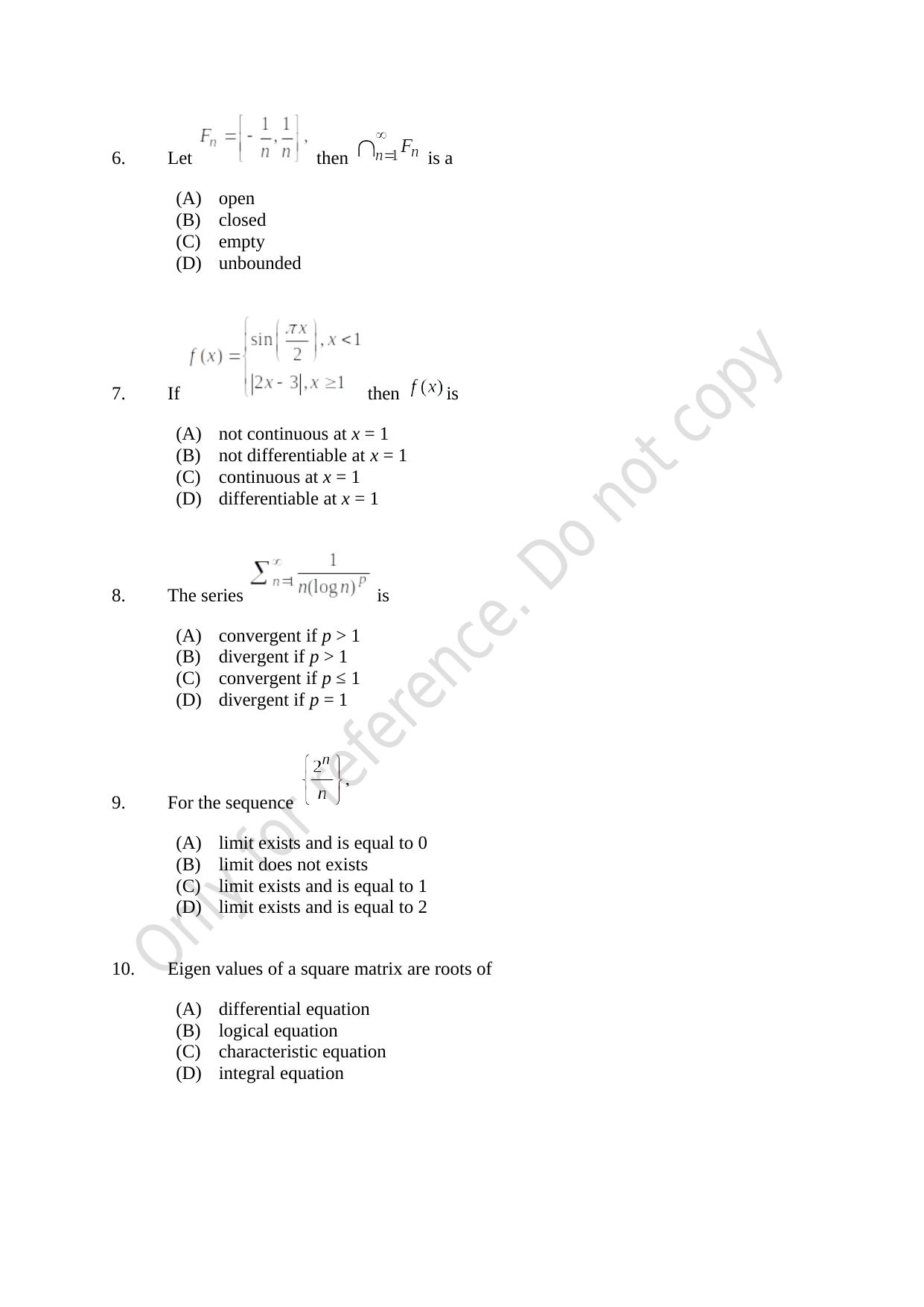 CUSAT CAT 2021 Statistics Question Paper - Page 2