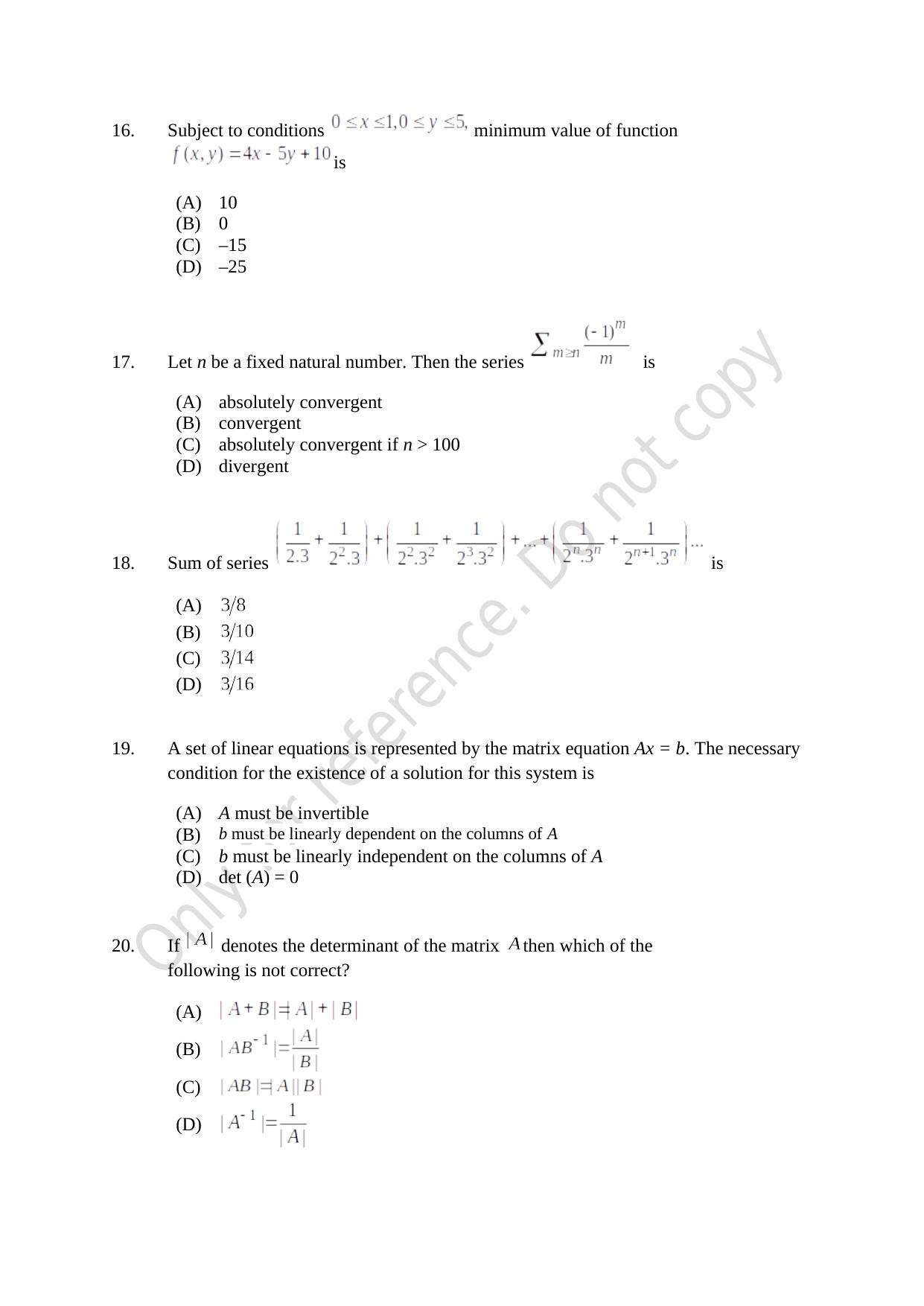 CUSAT CAT 2021 Statistics Question Paper - Page 5