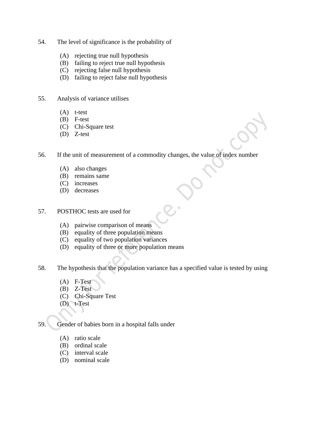 CUSAT CAT 2021 Statistics Question Paper - Page 14