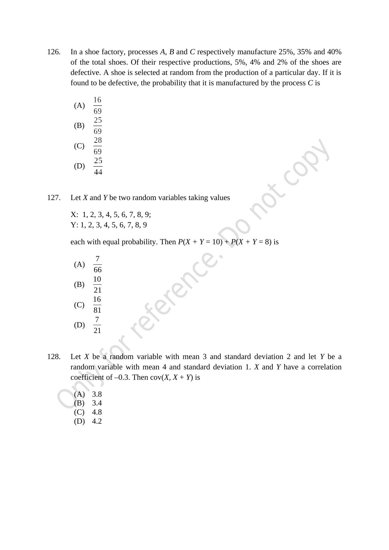 CUSAT CAT 2021 Statistics Question Paper - Page 31