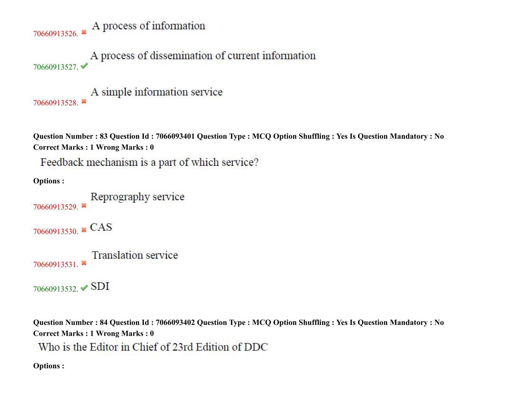 TS CPGET 2020 Master of Library and Information Science (M.L.I.Sc) 1 year  course (Shift 1) Question Paper with Answer Key - Page 46