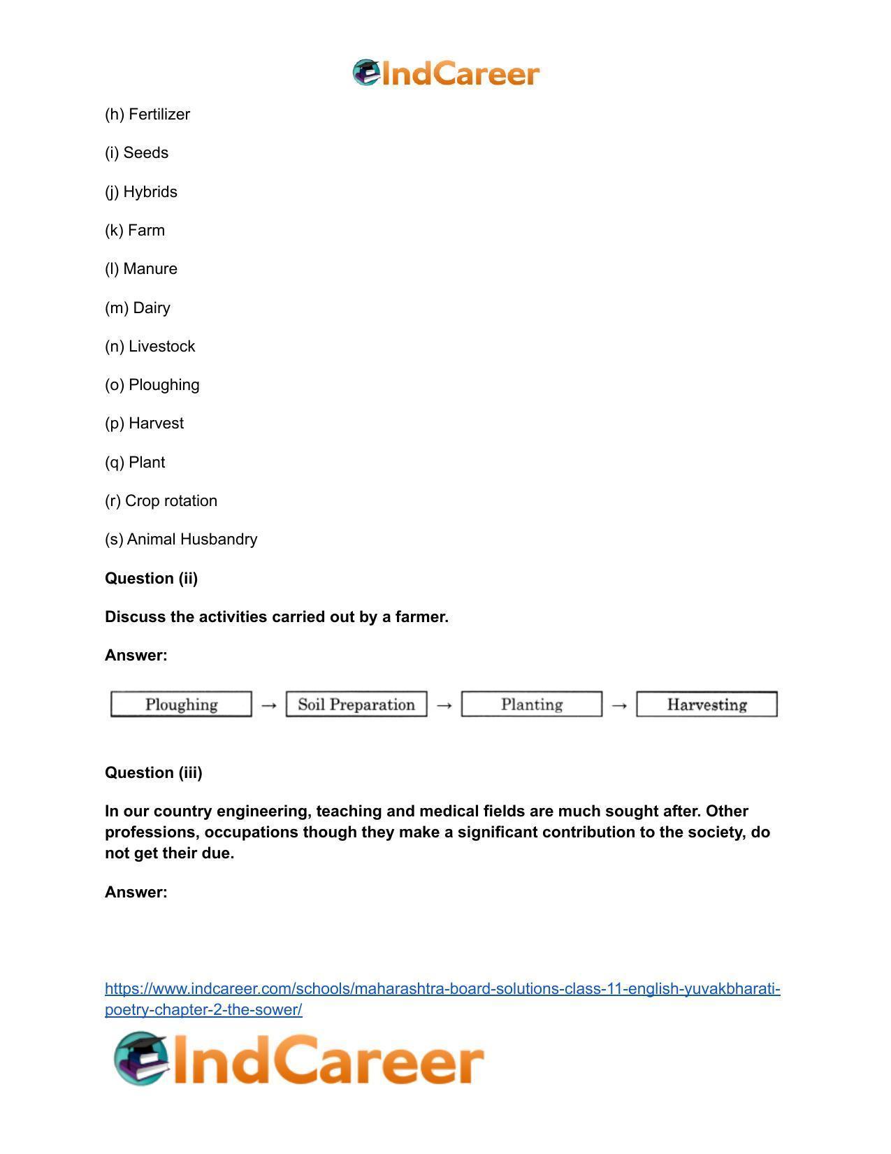 Maharashtra Board Solutions Class 11-English Yuvakbharati (Poetry): Chapter 2- The Sower - Page 3