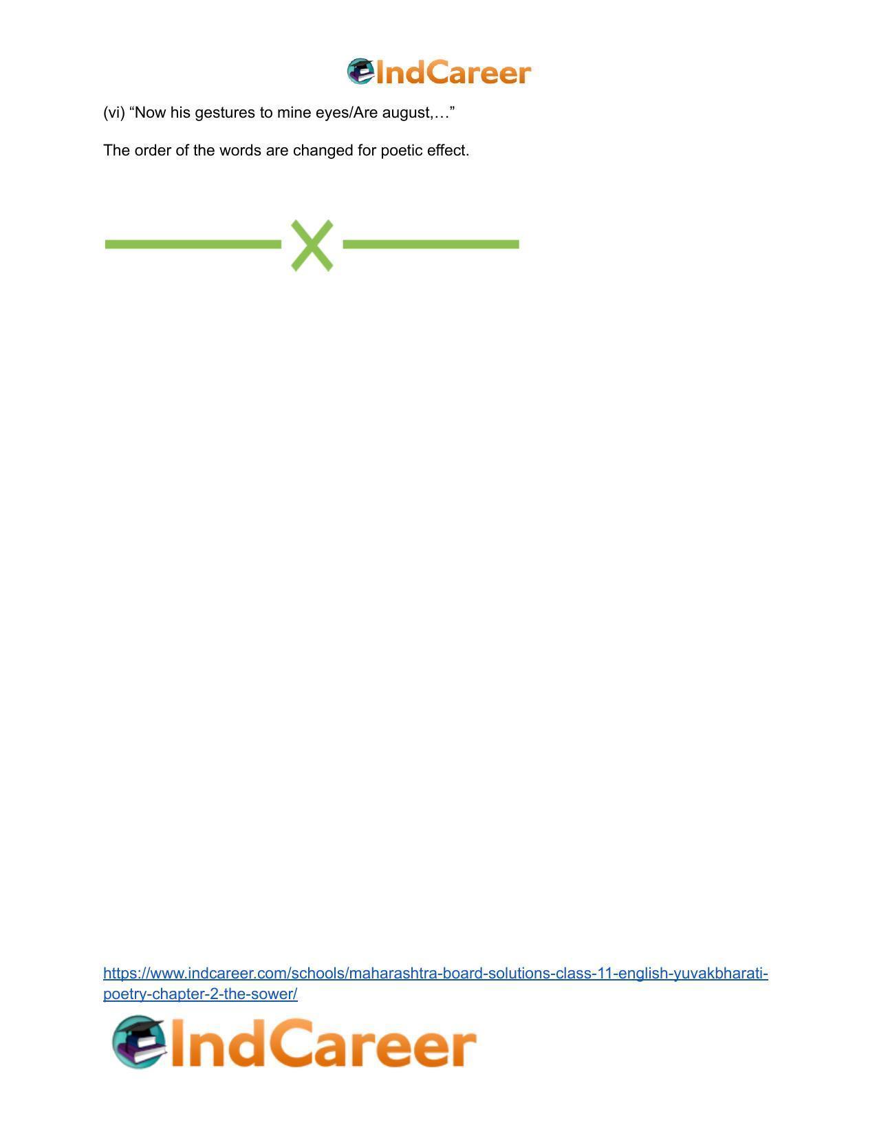 Maharashtra Board Solutions Class 11-English Yuvakbharati (Poetry): Chapter 2- The Sower - Page 16