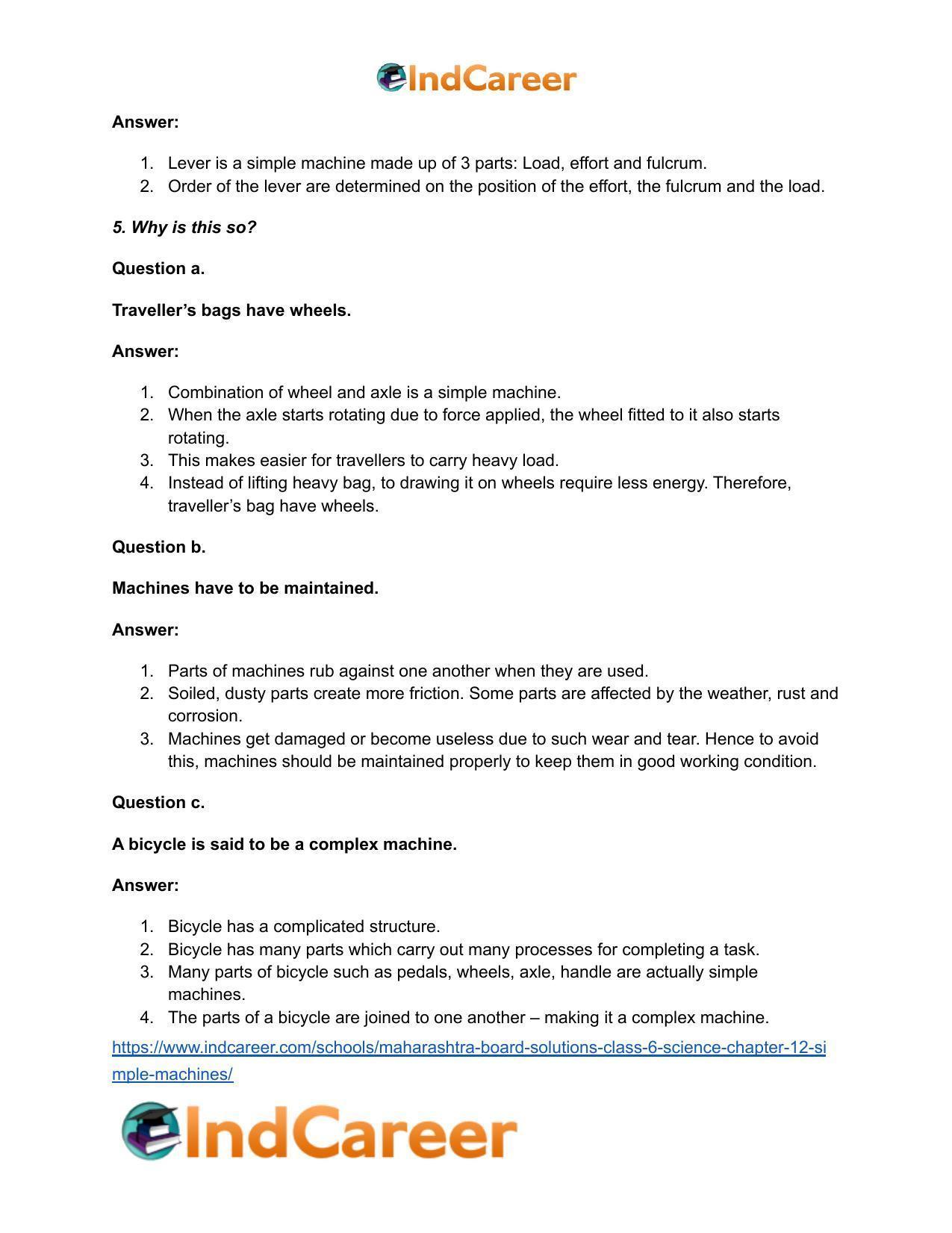 Maharashtra Board Solutions Class 6-Science: Chapter 12- Simple Machines - Page 6