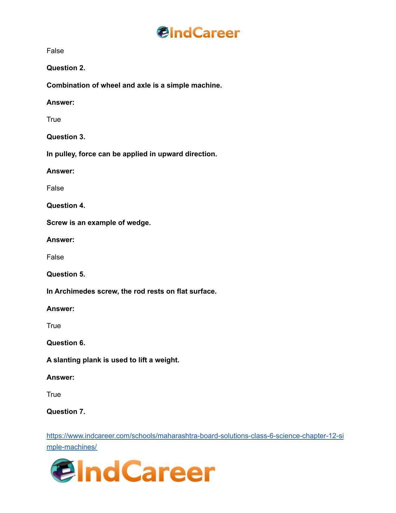 Maharashtra Board Solutions Class 6-Science: Chapter 12- Simple Machines - Page 12