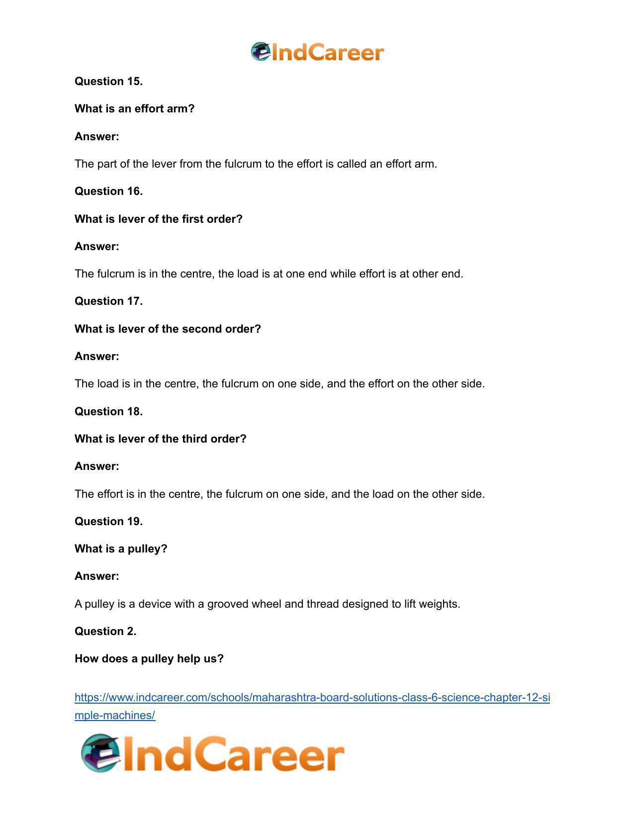 Maharashtra Board Solutions Class 6-Science: Chapter 12- Simple Machines - Page 16