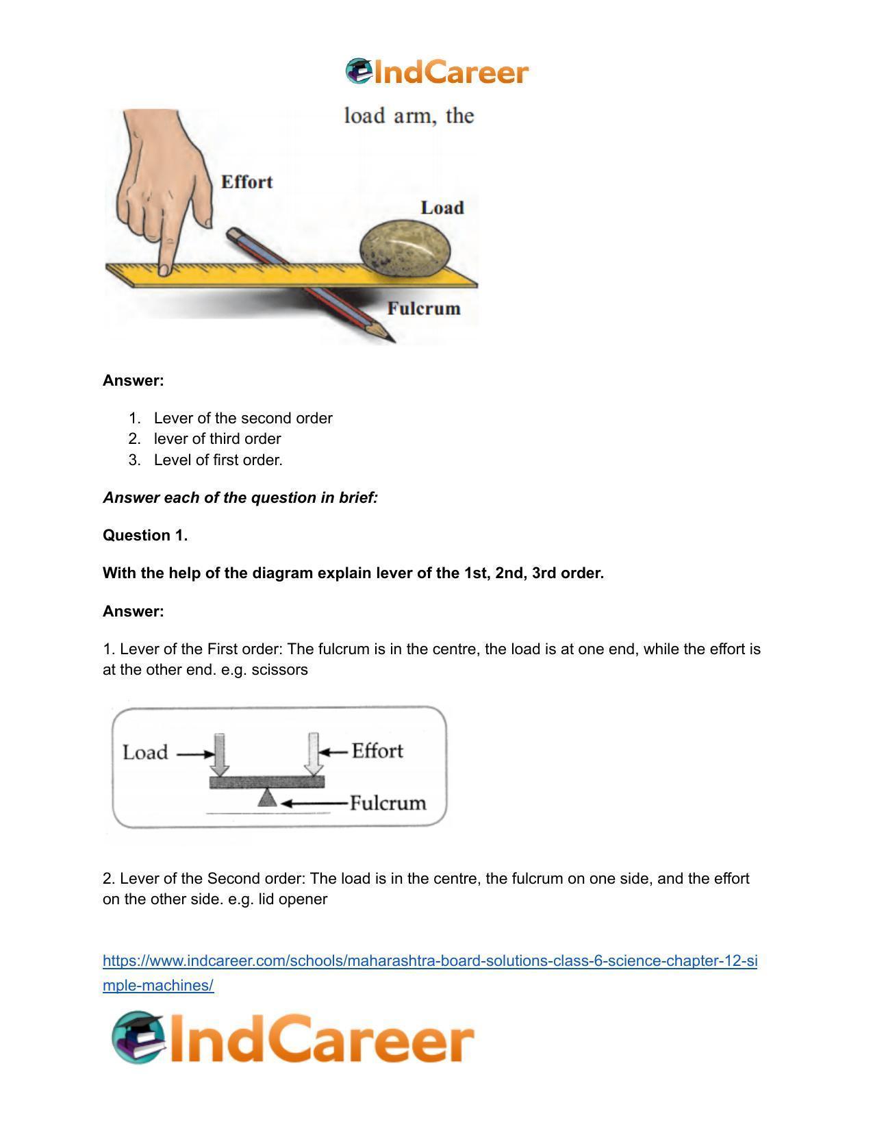 Maharashtra Board Solutions Class 6-Science: Chapter 12- Simple Machines - Page 21